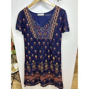 Lapogee Dress Women's Size Small Tunic Lined Shift Navy‎ Blue